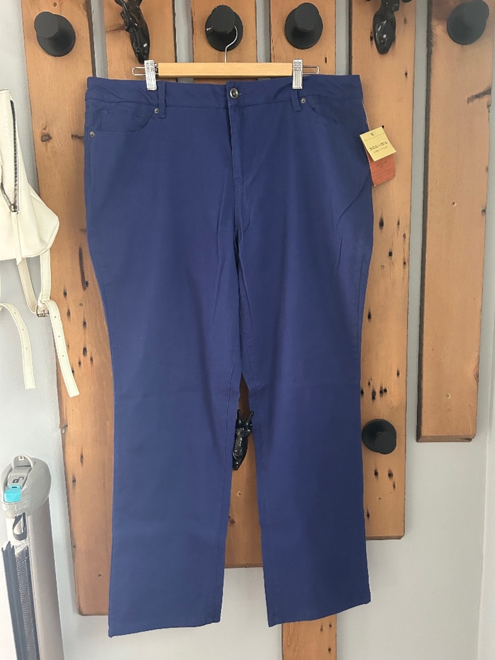 Sonoma Blue Twill Cotton Straight Leg Pants